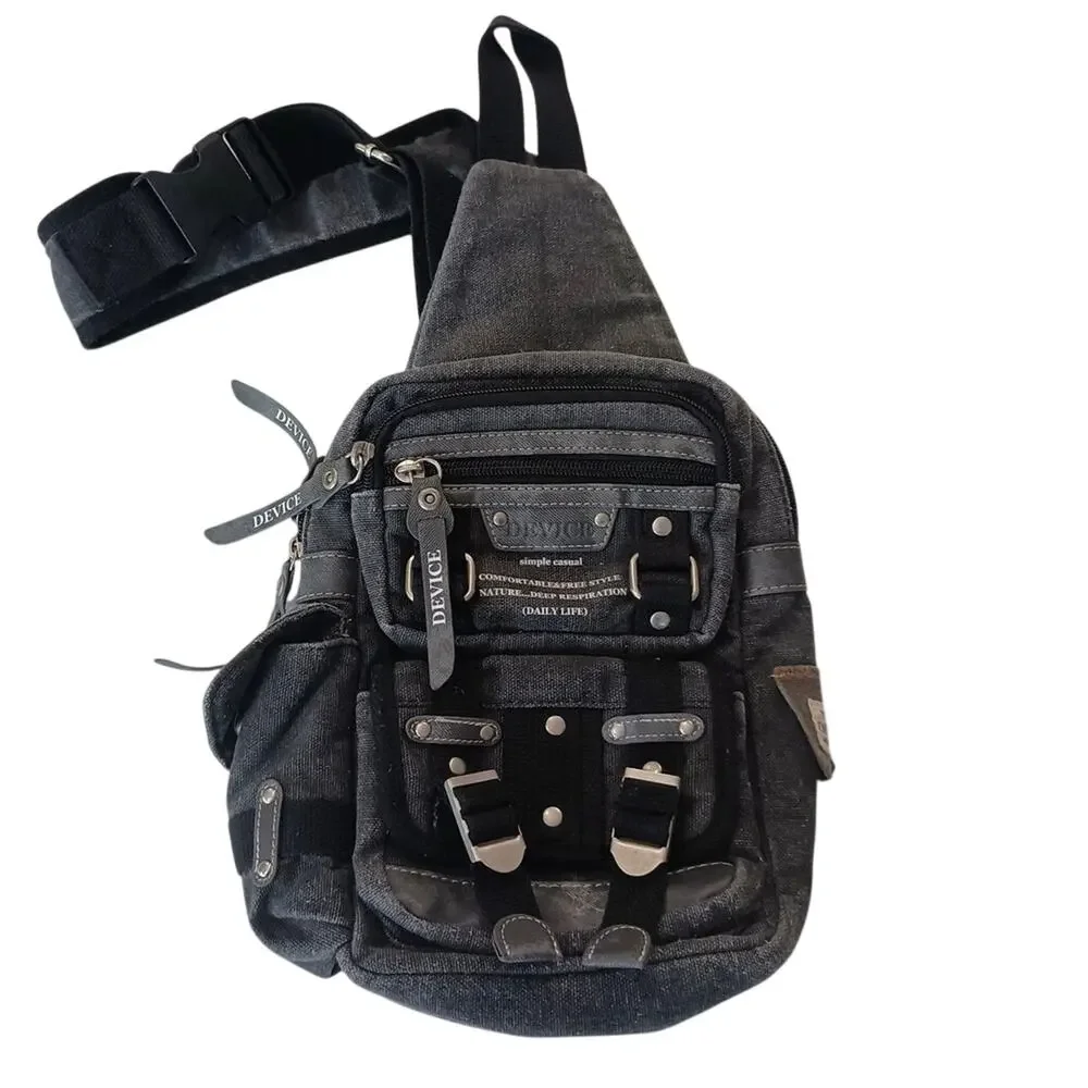 Device Haze rugged black body bag unique uneven fabric texture & compartments